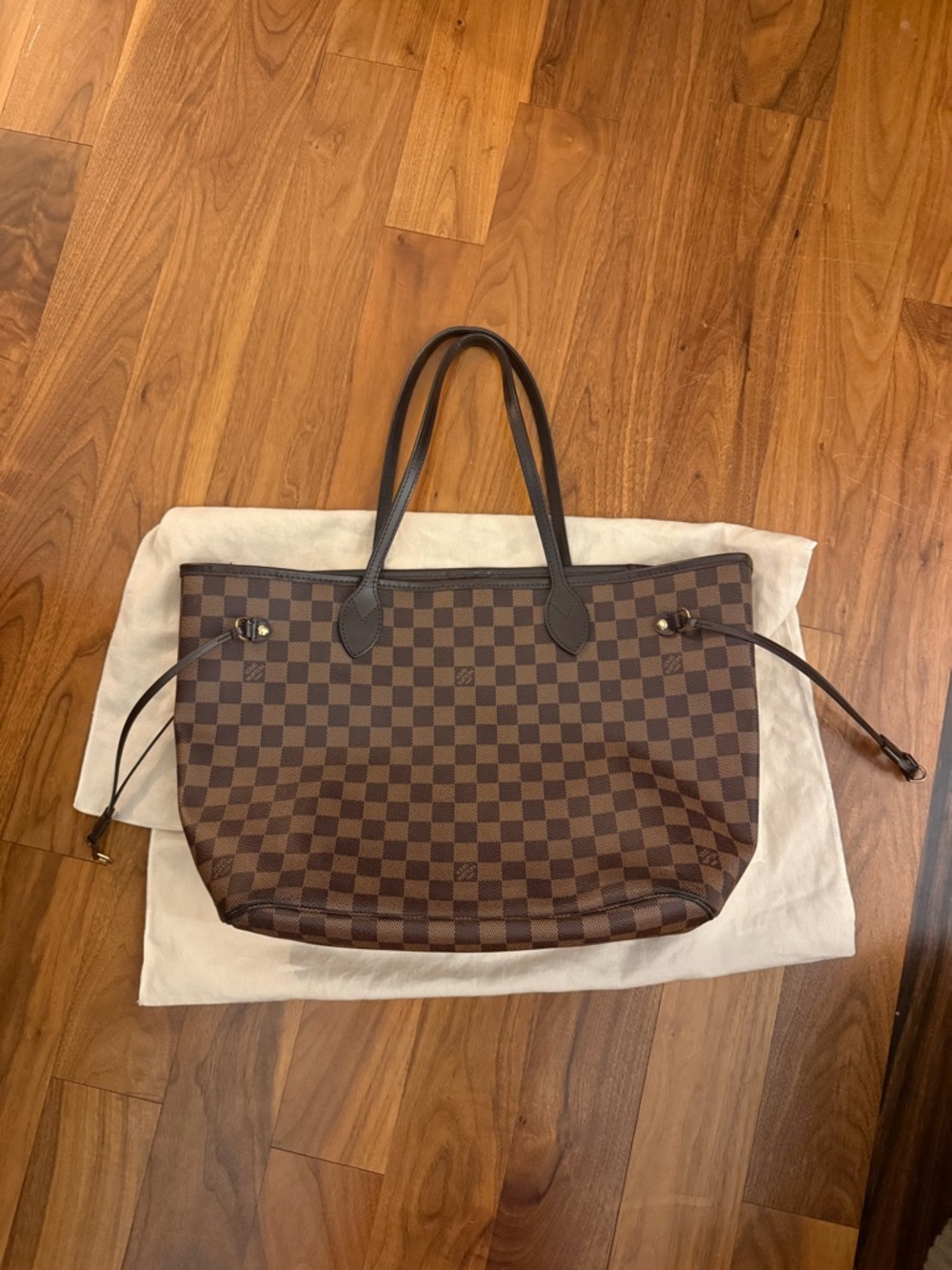 Authentic Louis Vuitton Neverfull MM Damier Ebene Tote Bag - Picture 2 of 7